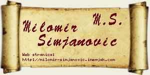 Milomir Simjanović vizit kartica